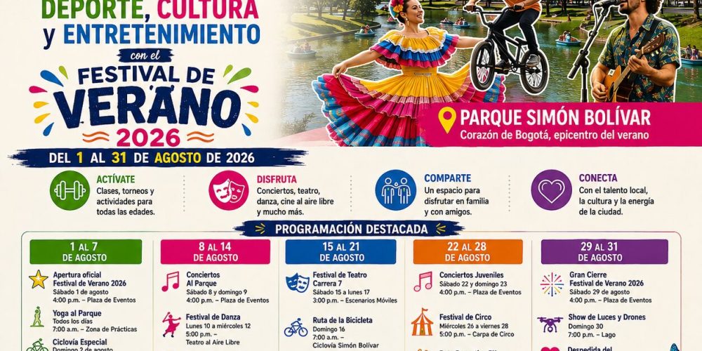 Festival de Verano 2026: Bogotá se llena de deporte, cultura y entretenimiento gratuito durante agosto